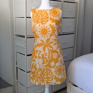 Magaschoni Yellow and White Midi Dress